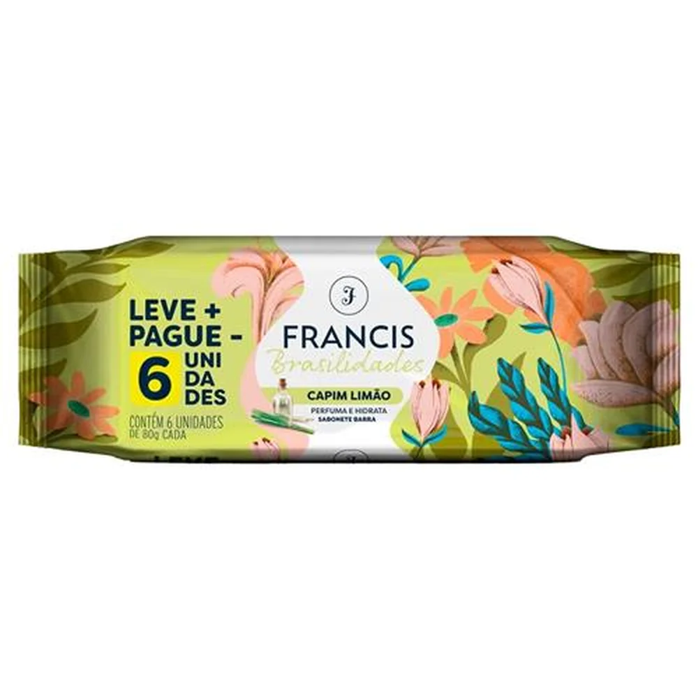 imagem de SABONETE FRANCIS BRASILIDADES 6X80G CAPIM LIMAO