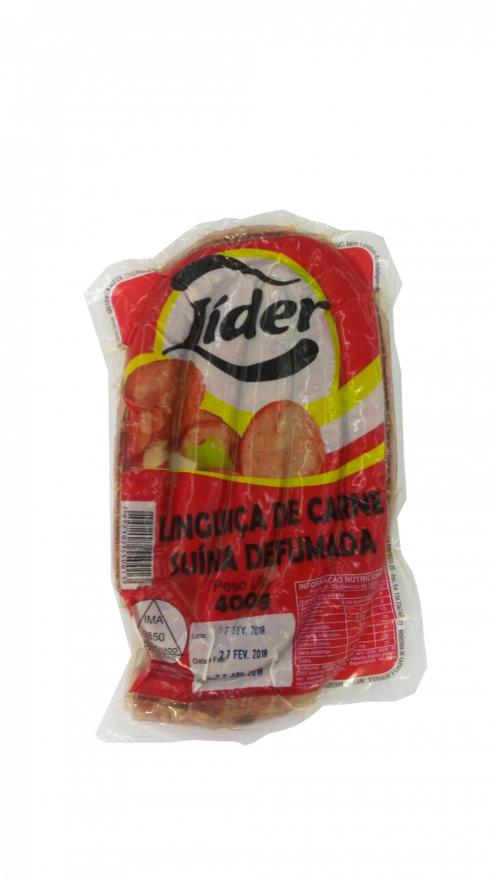 imagem de LINGUIÇA DEFUMADA LIDER 400G CARNE SUÍNA
