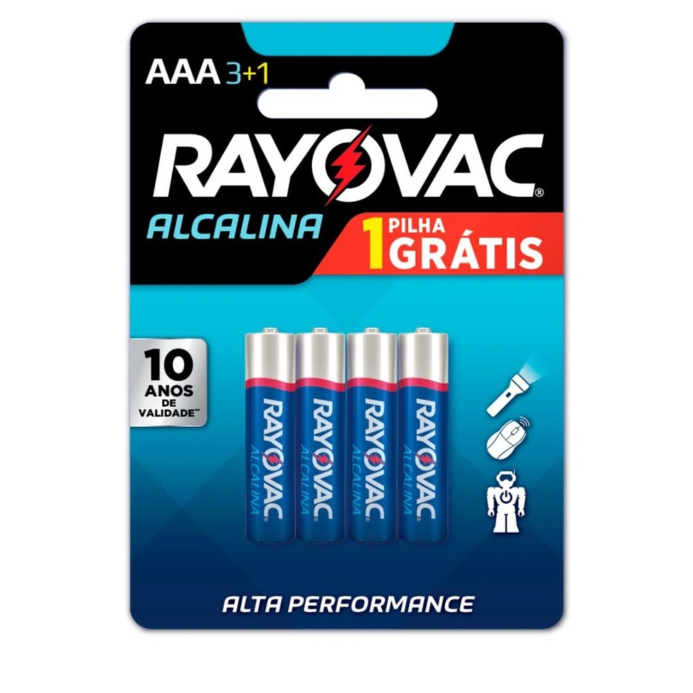 imagem de PILHA RAYOVAC PALITO ALCALINA LV4PG3