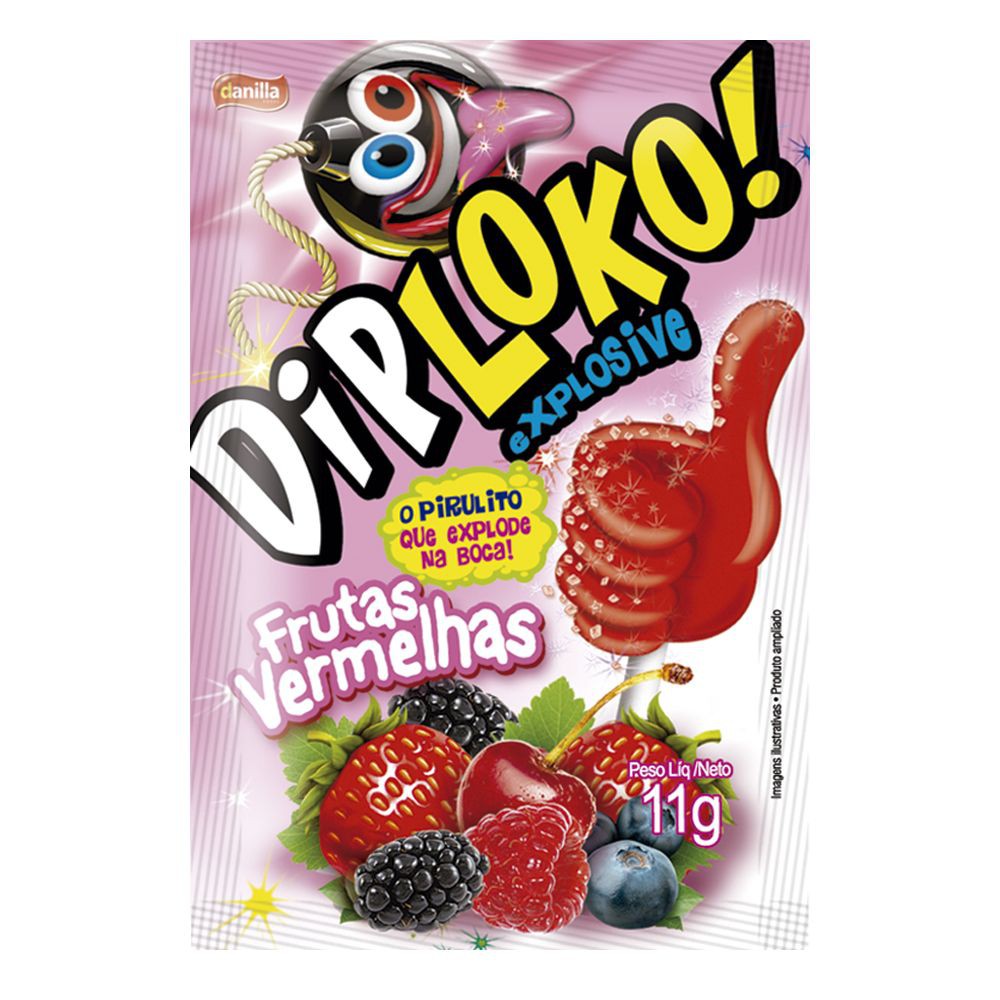 imagem de PIRULITO DIP LOKO BOOM 11G FRUTAS VERMELHAS