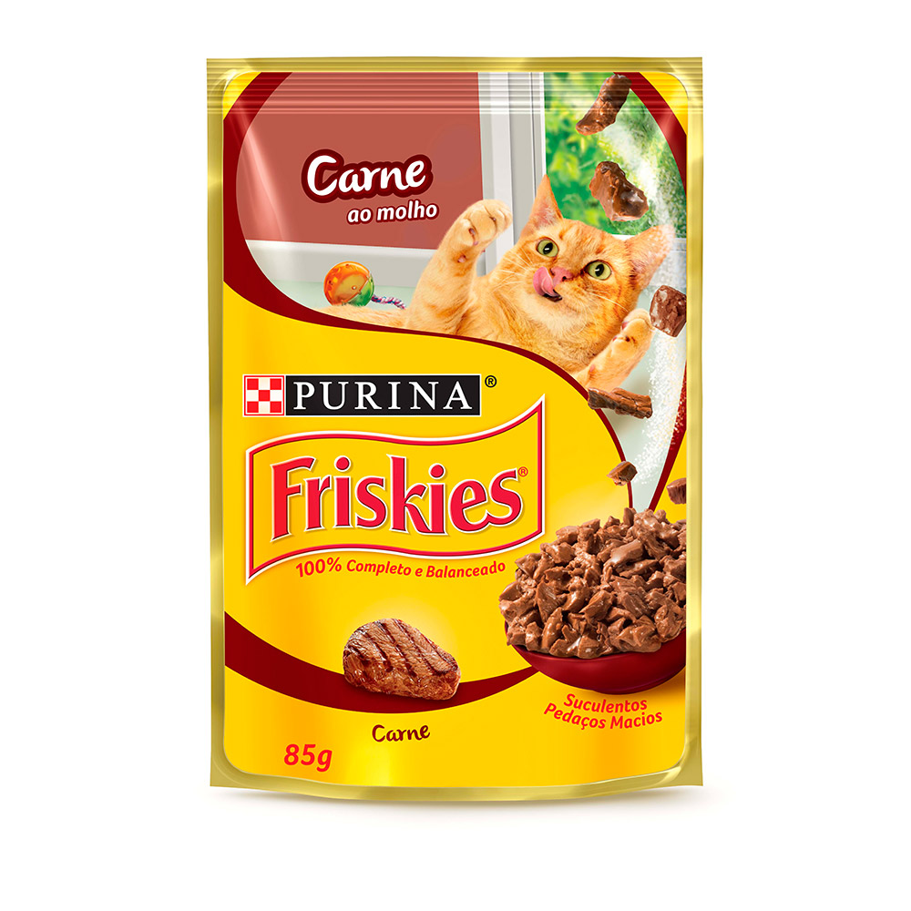 imagem de RAÇÃO PARA GATO FRISKIES 85G CARNE AO MOLHO