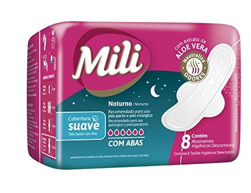 imagem de ABSORVENTE MILI COM ABAS FLUXO INTENSO PACOTE 8