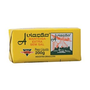 imagem de MANTEIGA AVIACAO TABLETE 200G SEM SAL