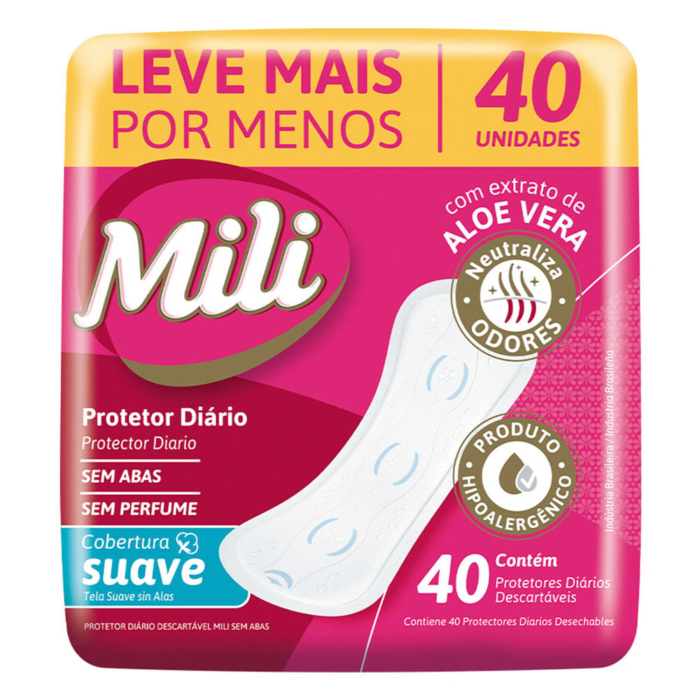 imagem de ABSORVENTE MILI PROTETOR DIÁRIO C/40