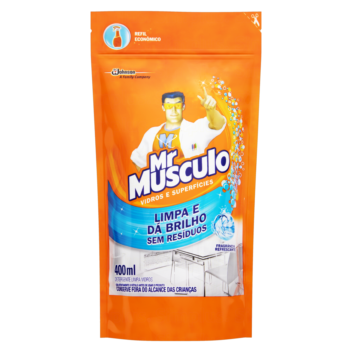imagem de MR MÚSCULO 400ML LIMPA VIDROS REFIL PLÁSTICO