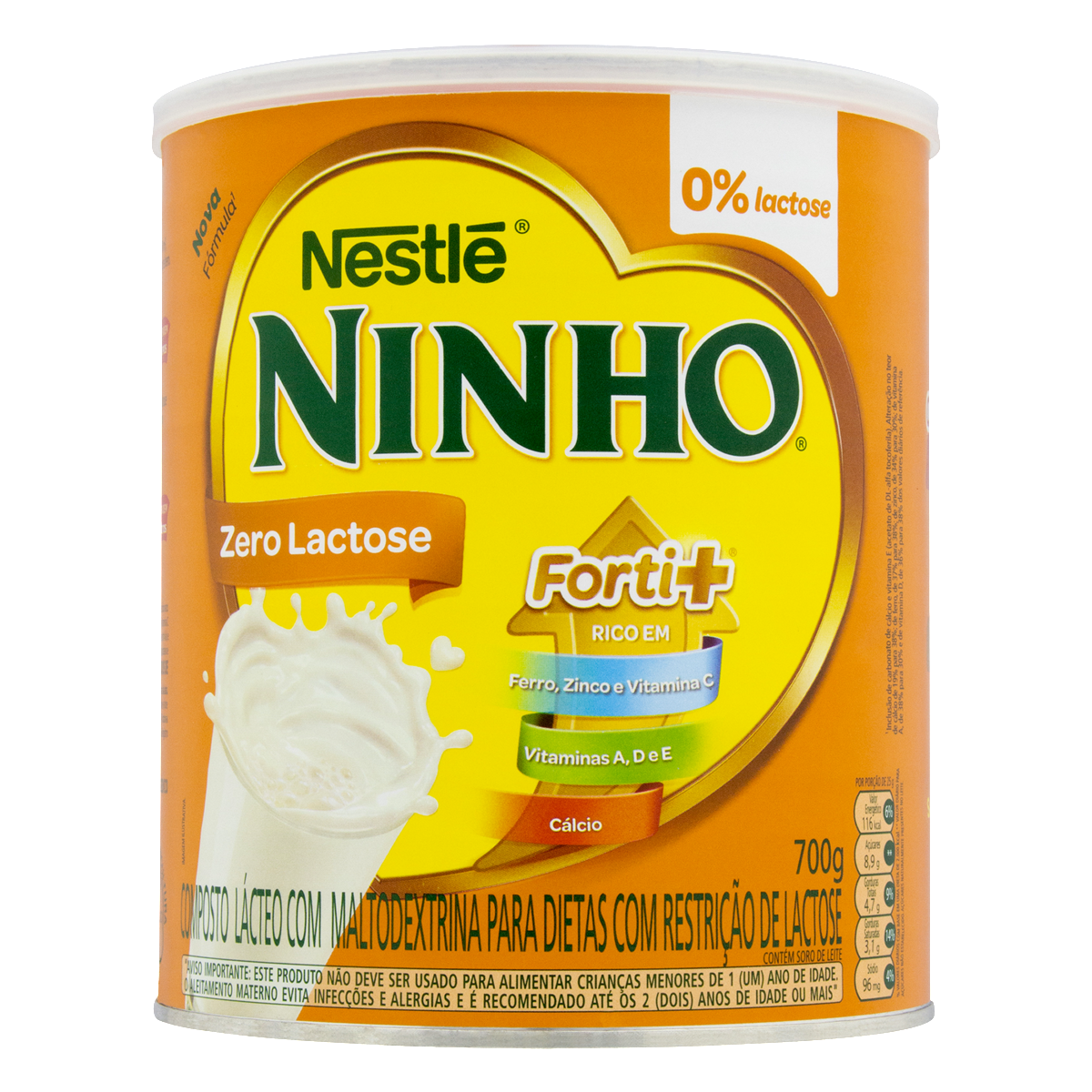 imagem de LEITE PÓ NESTLÉ NINHO ZERO LACTOSE 700G LATA