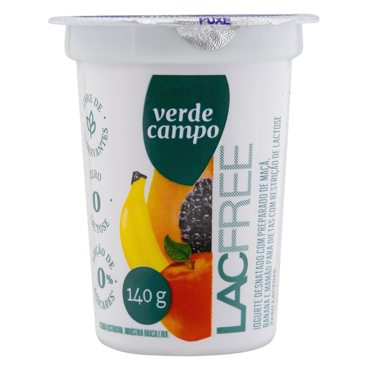 imagem de IOGURTE VERDE CAMPO 140G BANANA MAÇÃ MAMÃO LACFREE