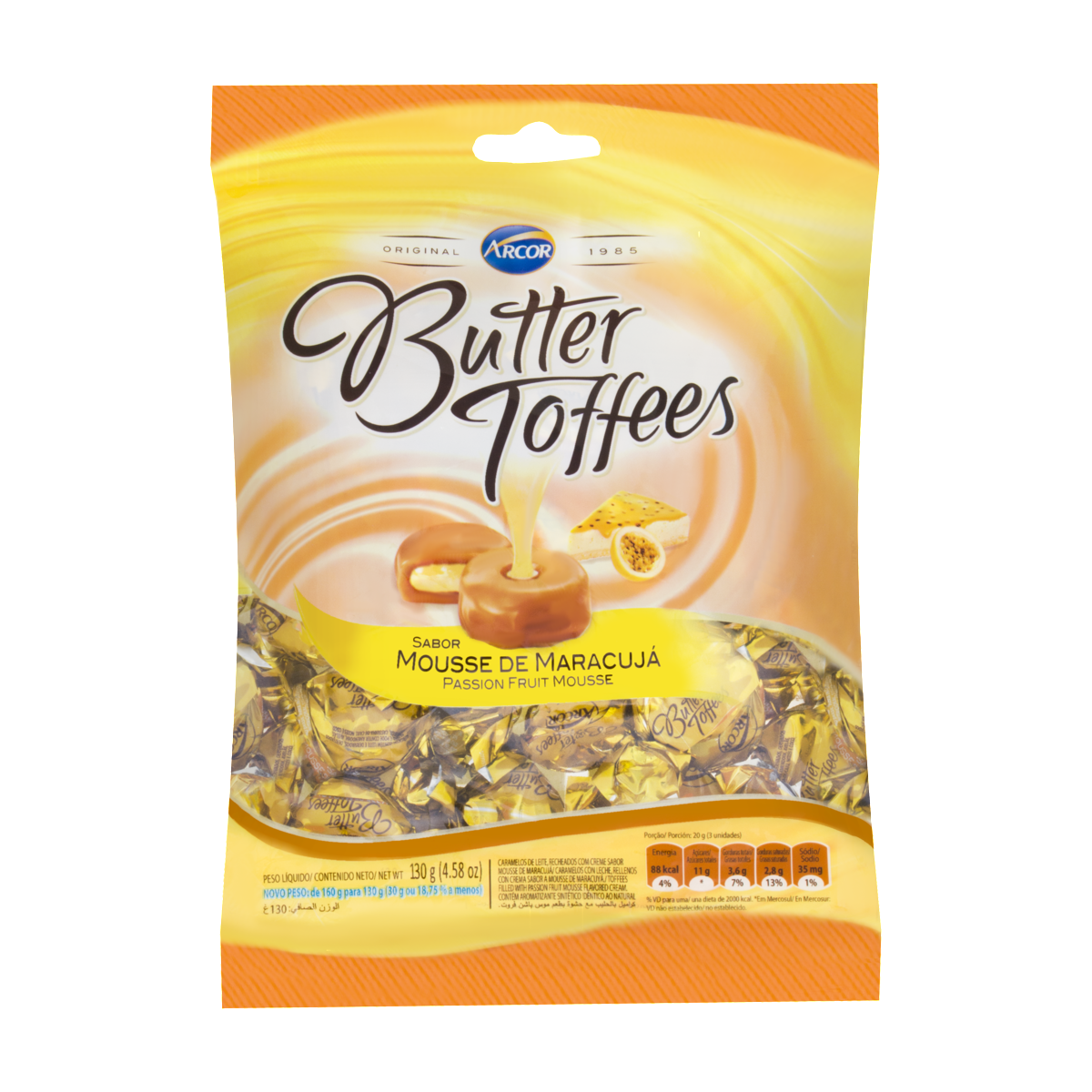 imagem de BALA ARCOR BUTTER TOFFEE 100G MARACUJÁ