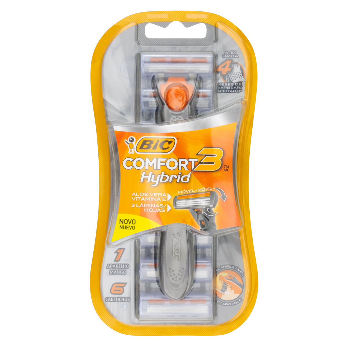 imagem de APARELHO BARBEAR BIC COMFORT 3 HYBRID 6 CARTUCHO+1AP