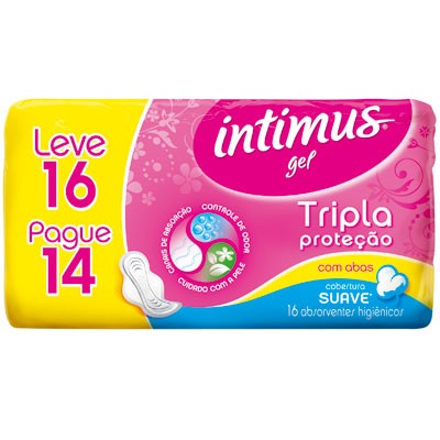 imagem de ABSORVENTE INTIMUS GEL COM ABAS SUAVE PACOTE L16PG14