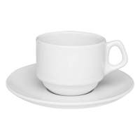 imagem de XÍCARA CHÁ 200ML COM PIRES EMPILHAVEIS BRANCO 005035
