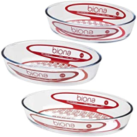 imagem de CONJNTO 3 ASSADEIRAS VIDRO BOROSILICATO OVAL