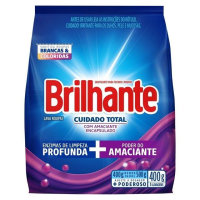 imagem de DETERGENTE PÓ BRILHANTE 400G LIMPEZA TOTAL BRANCAS