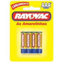 imagem de PILHA RAYOVAC PALITO AMARELA  AAA C/4UN