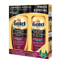 imagem de KIT SHAMPOO NIELY GOLD 300ML COMPRI FORTES + COND 200ML